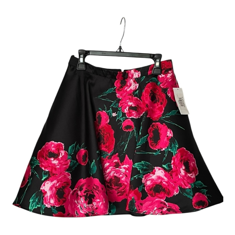 NWT B. Darlin skirt black with red floral pattern
